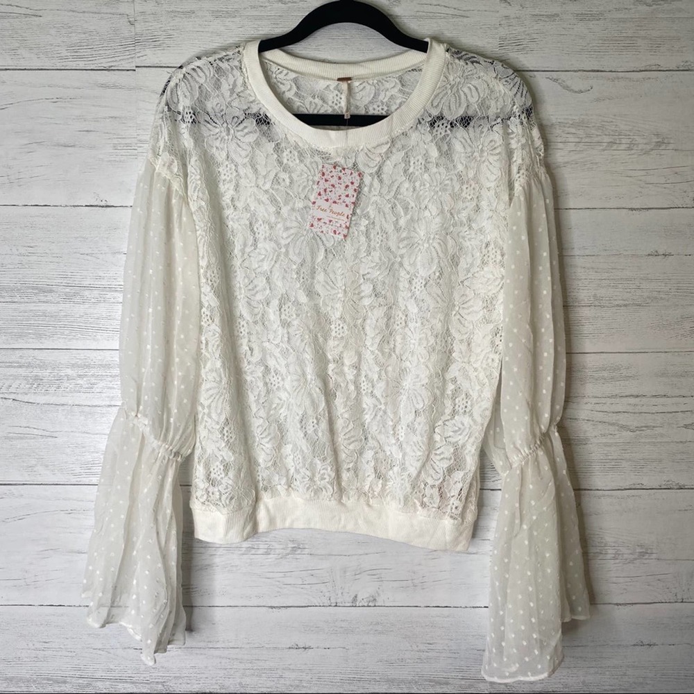 Free people NWT lace peasant blouse - Picture 2 of 7